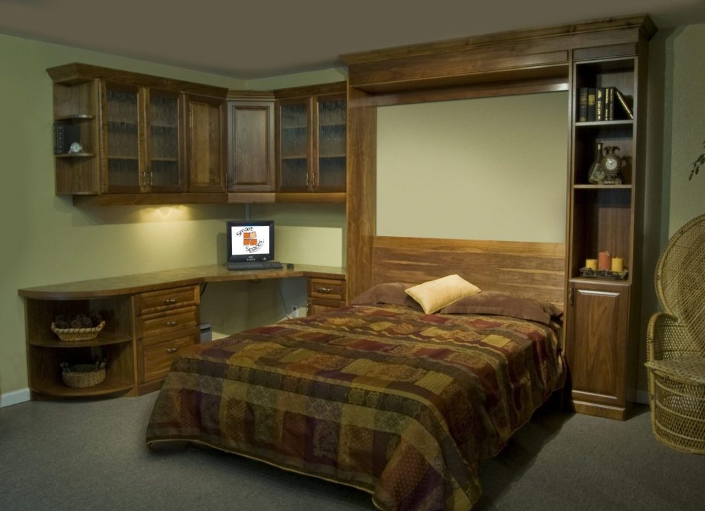 Murphy Bed Office Turned Guest Bedroom - Guest Bed Solution - SmartSpaces.com - Hidden Bed Opened