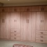 Twin Murphy Bed with Closet Cabinet, Drawers