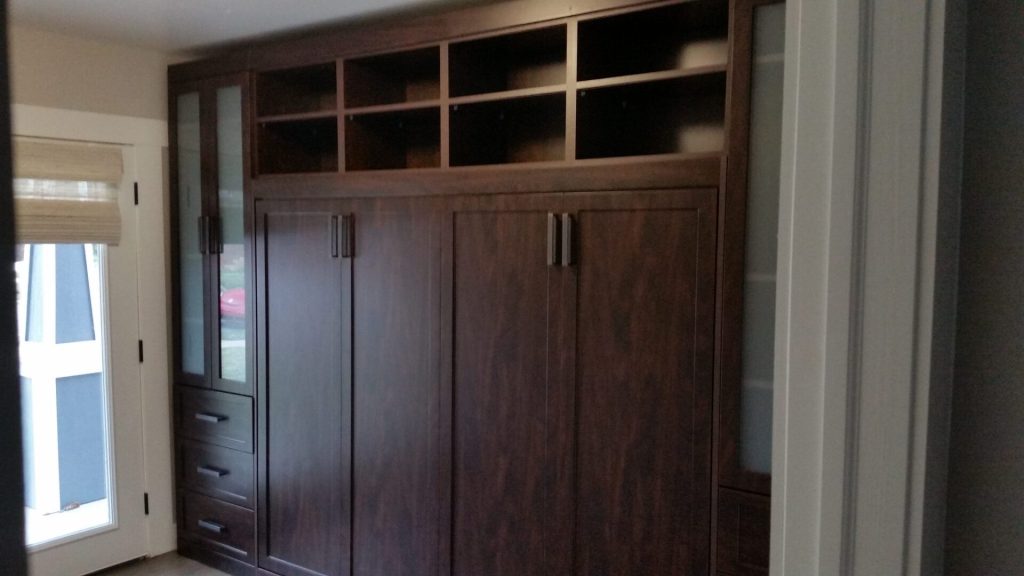 Murphy Bed with Closet Cabinet, Drawers