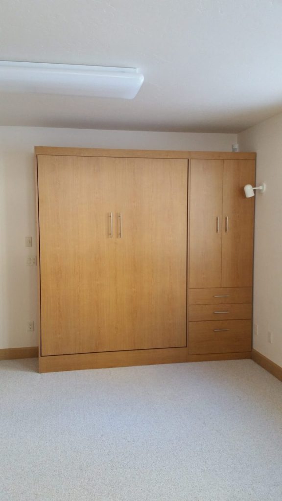 Murphy Bed with Closet Cabinet, Drawers