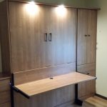 Murphy Bed with Studio Desk, Closet Cabinet, Drawers