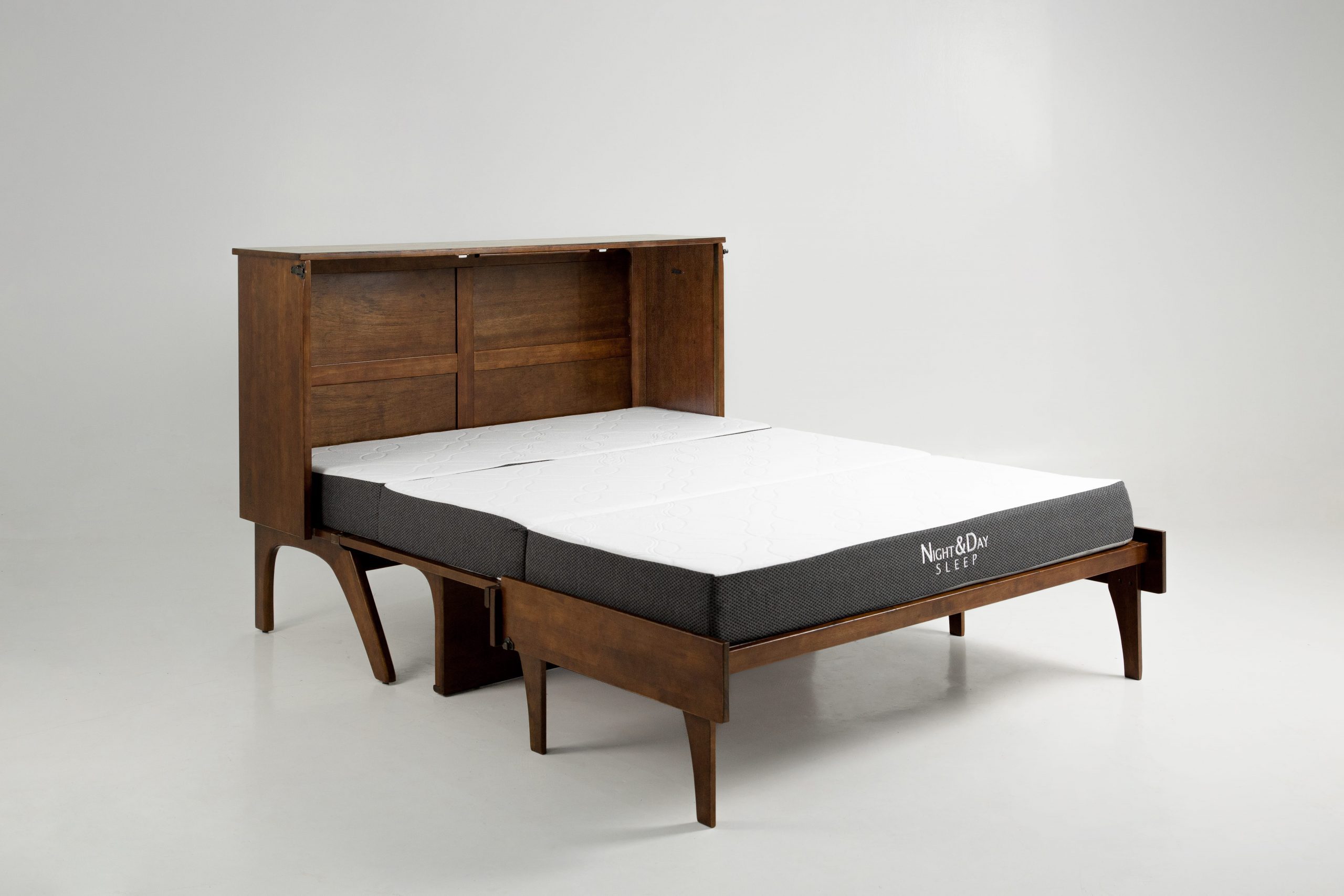 Olympia-Murphy-Desk Bed-Queen-Black-Walnut-Open
