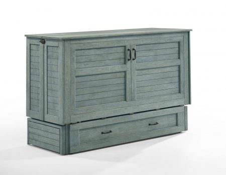 Poppy Murphy Cabinet Bed Antique Blue Closed